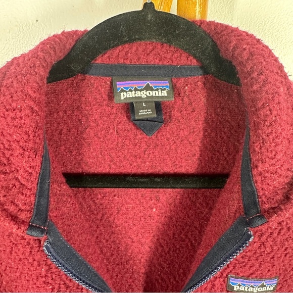 Patagonia Maroon Sherpa Fuzzy Jacket sz L - Picture 6 of 8